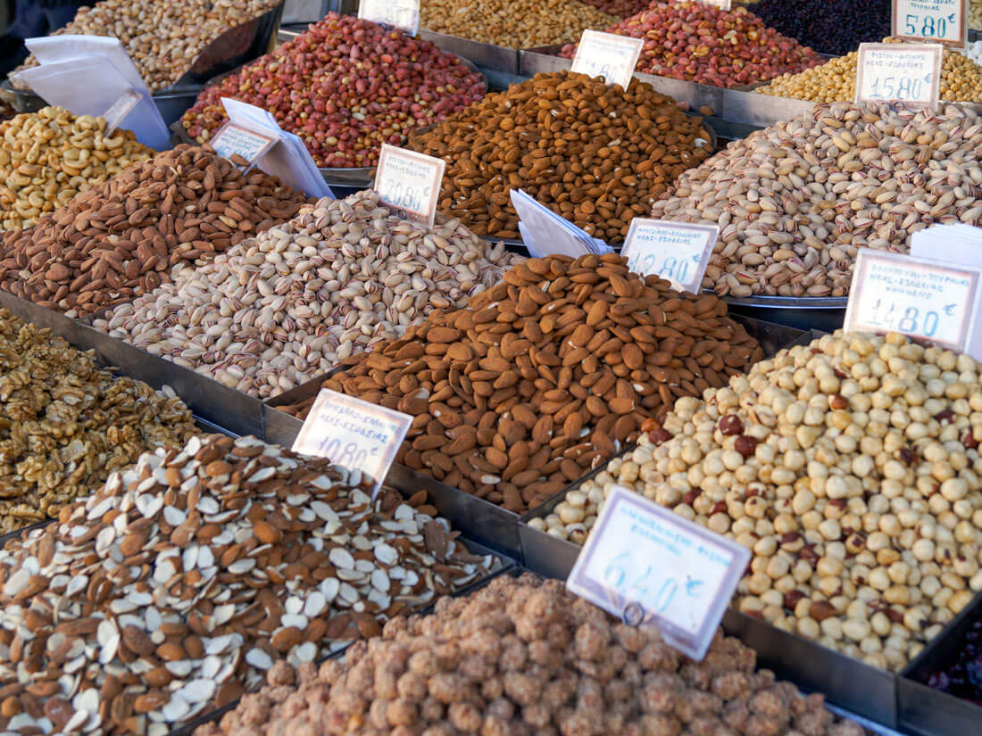 @ Greek TravelTellers Greek nuts in the market