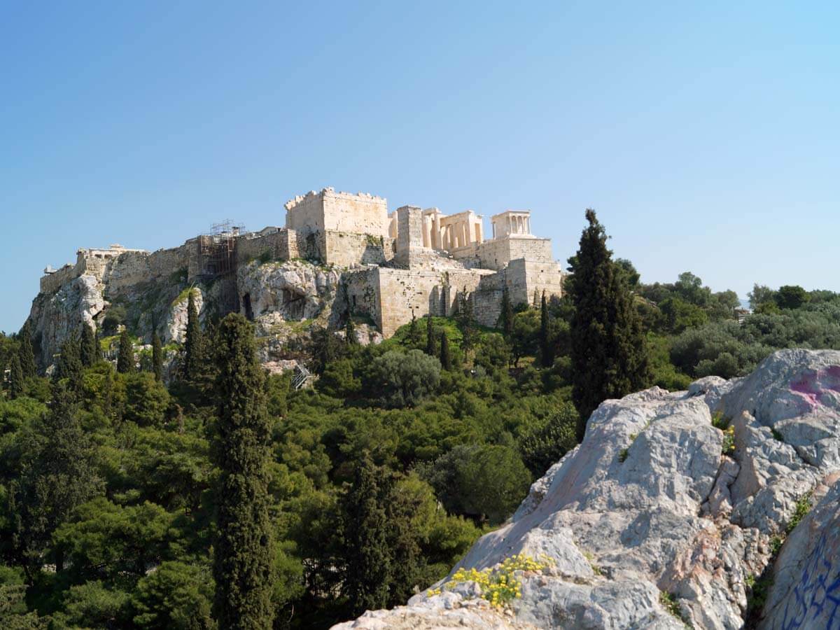 Credit: Greek TravelTellers The Acropolis Hill as seen from Areopagus Hill