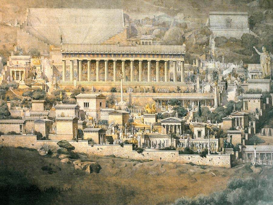 Representation of the Sanctuary of Apollo by A. Tournaire (1894)