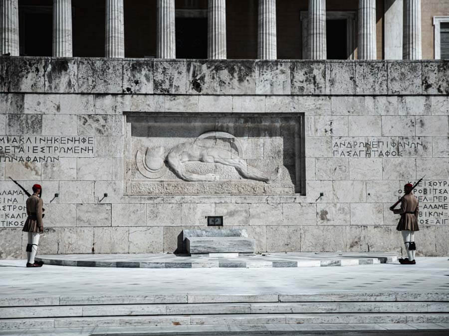 The Guards in front of the tomb of the Unknown Soldier