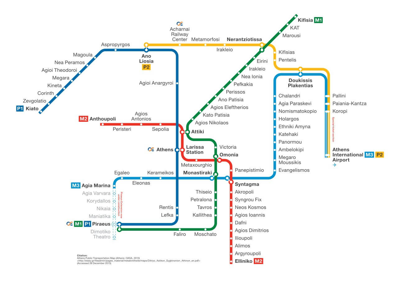 Credit: Amaroussi.com Athens Metro Map