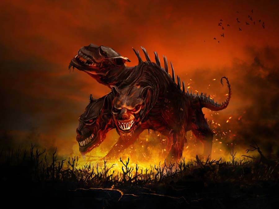Guardian of the Underworld The three-headed dog of Hades, Cerberus