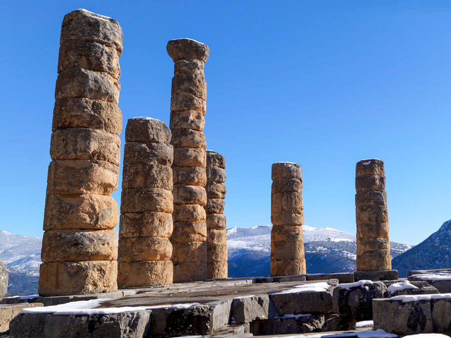 Credit: Greek TravelTellers The Temple of Apollo at Delphi