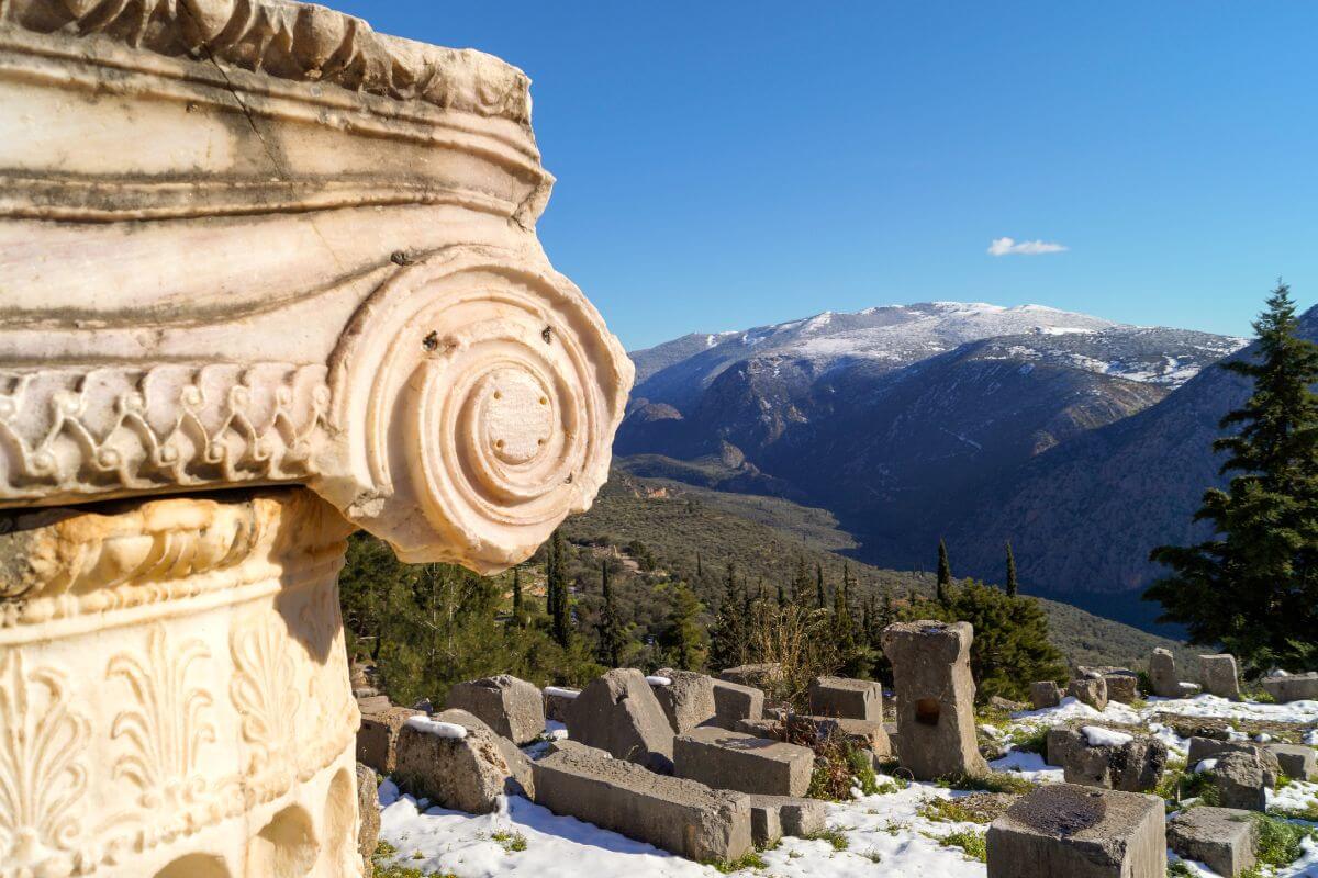 The archaeological site of Delphi Delphi trip in winter
