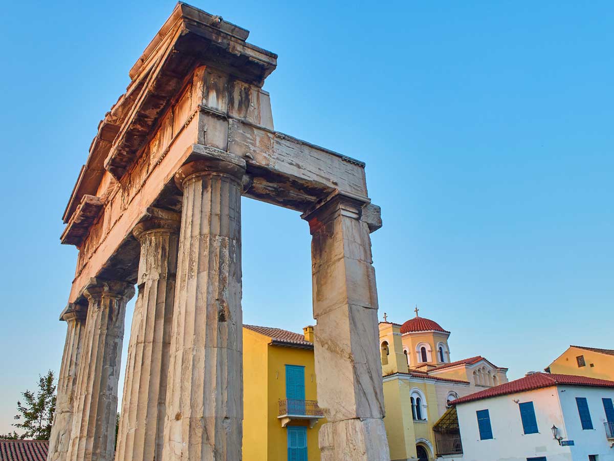 Gate of Athens sight in the Roman Agora