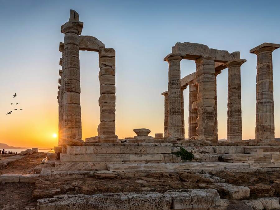 Credit: Moofushi/ Adobe Stock The Temple of Poseidon in Sounio