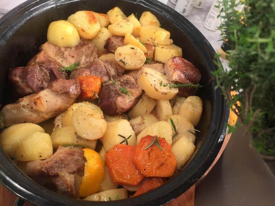 Pork in the oven The traditional dish for Christmas in Greece