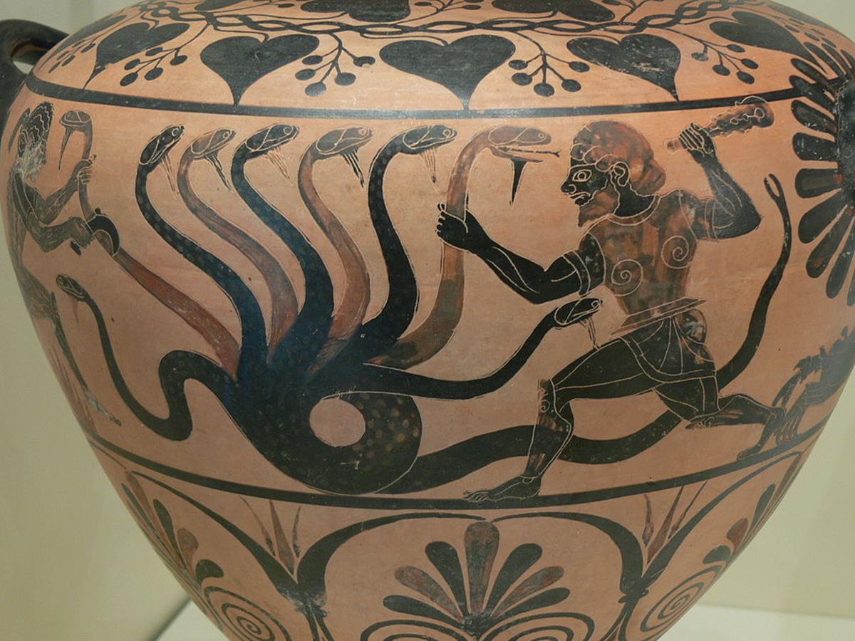 Getty Villa, via Wikimedia Commons Hercules fighting with Hydra