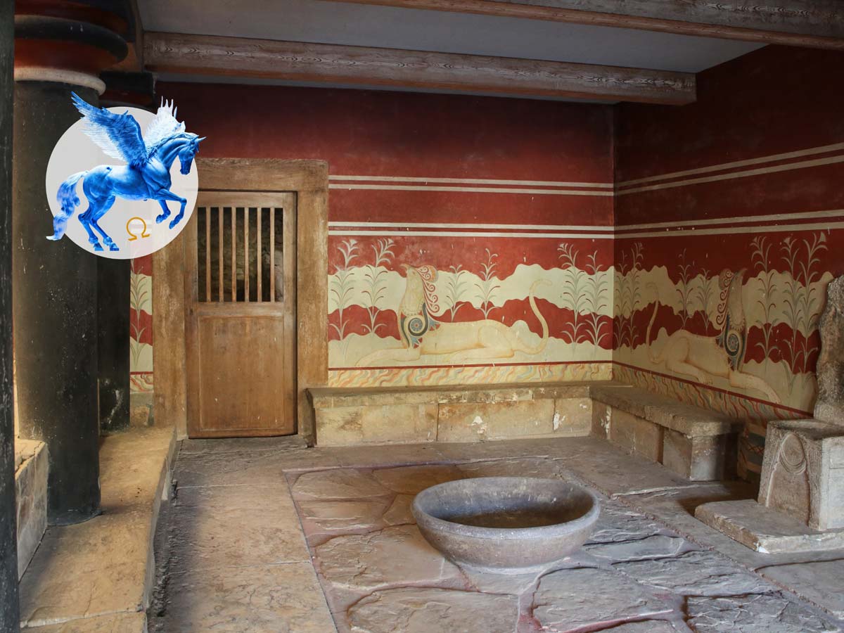 The throne of Minos in Knossos Knossos Palace tour inspired by Percy Jackson