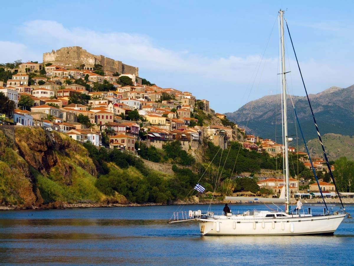 Trip to Lesbos Molyvos Castle in Lesbos island Greece