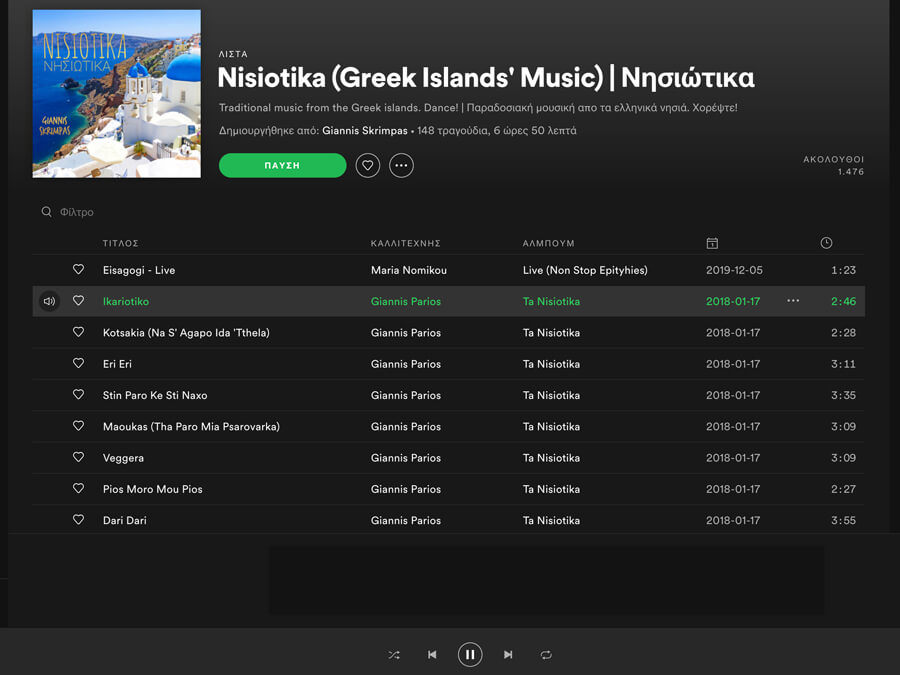 Spotify playlist Greek music on Spotify