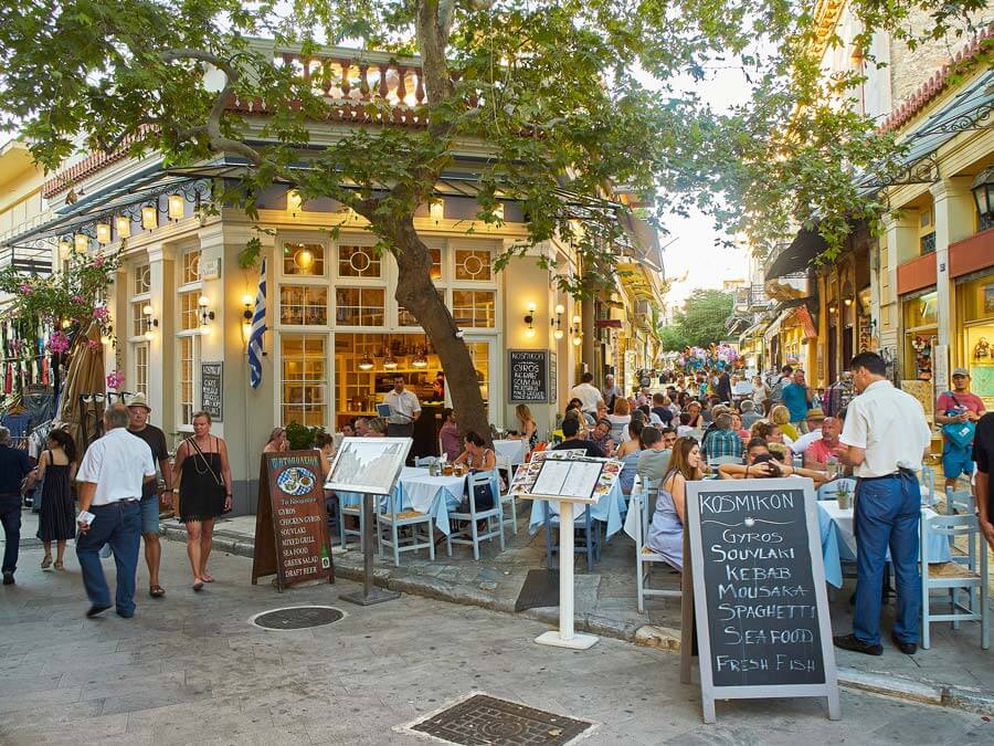 Credit: Alvaro German Vilela - Bigstock A Greek tavern in Plaka of Athens