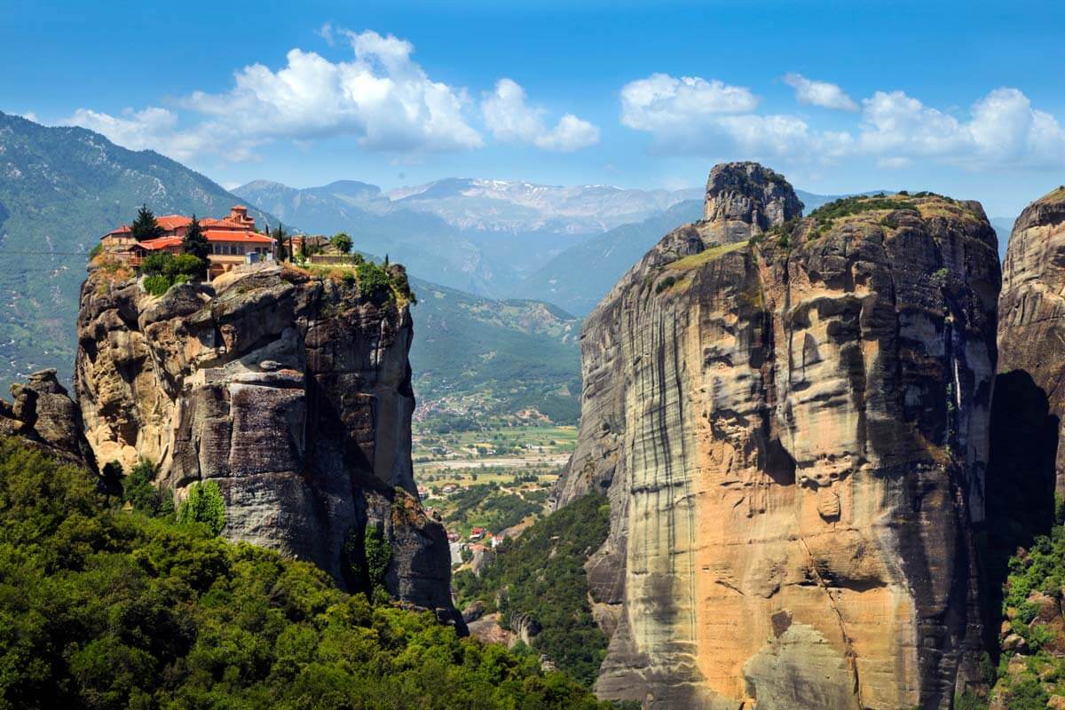 Meteora Monasteries UNESCO site Sunny weather in Meteora Greece in May