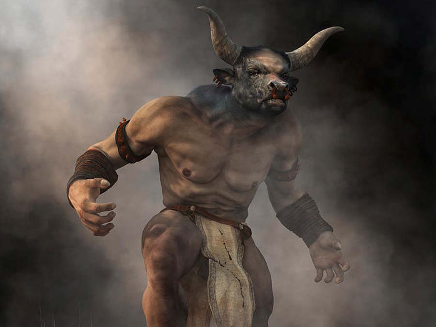 Credit: Daniel Eskridge via Pixels The mythological creature Minotaur of Crete