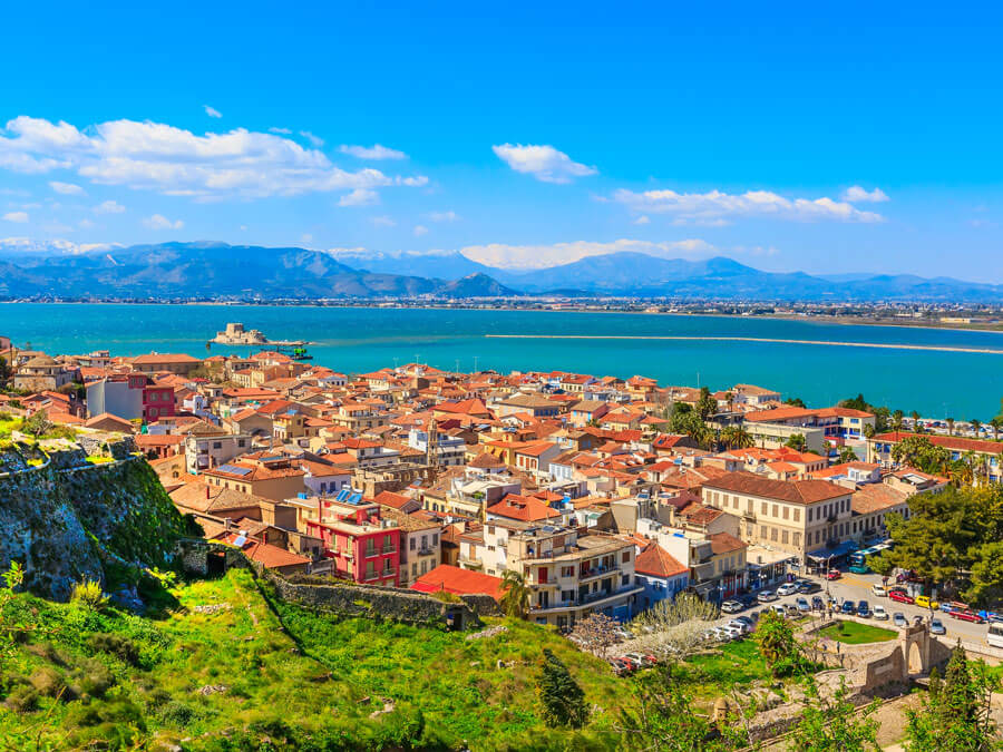 Credit: Kisa Markiza / BigStock Panoramic view of Nafplion, day trip from Athens