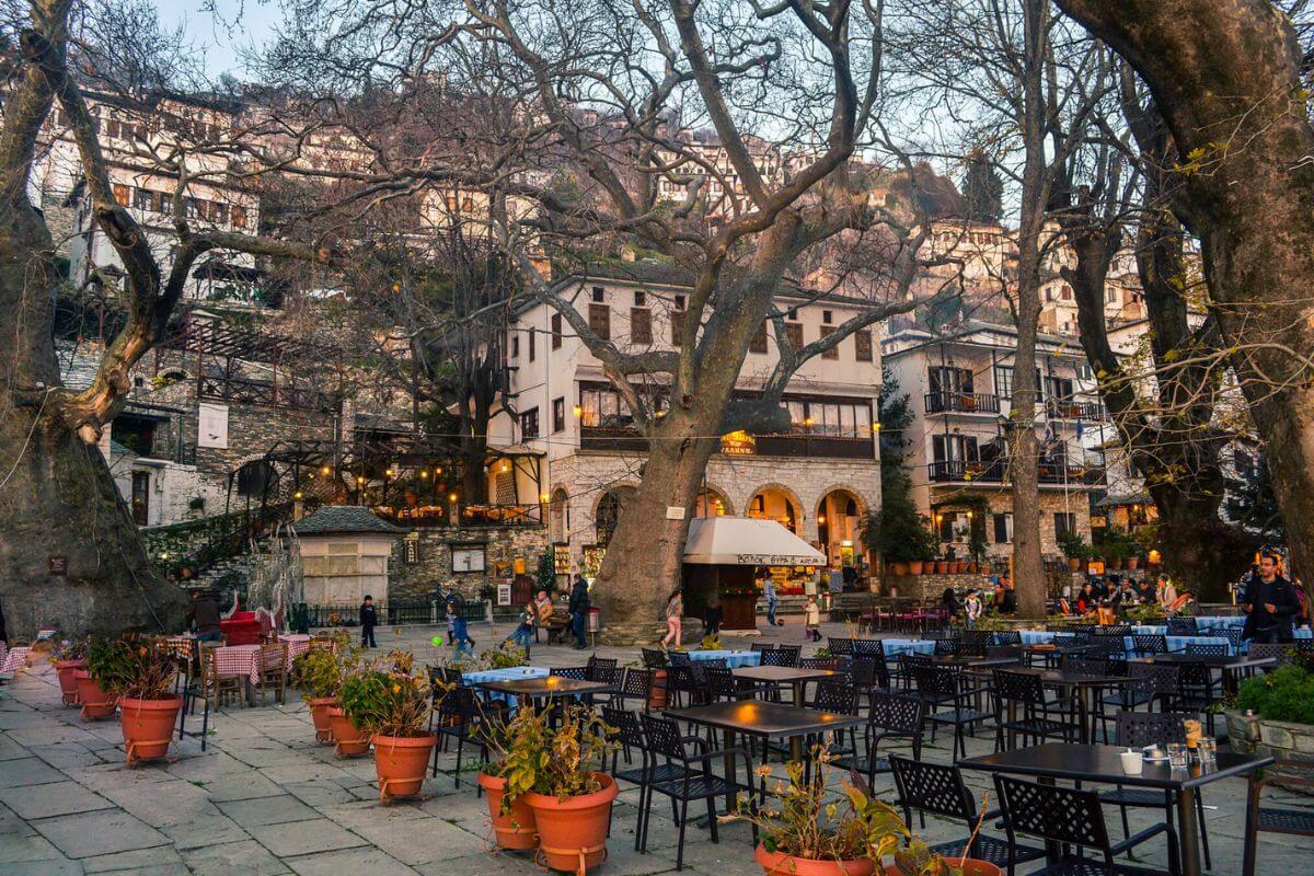 Makrinitsa village Pelion trip to Greece in winter