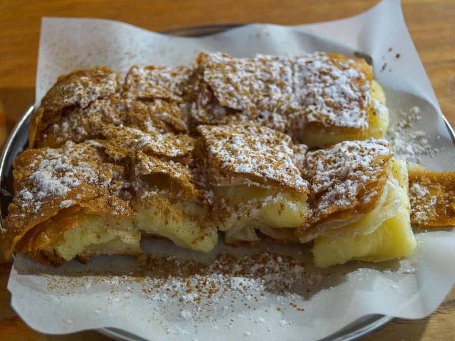 Credit: Greek TravelTellers Mpougatsa with cream and cinnamon