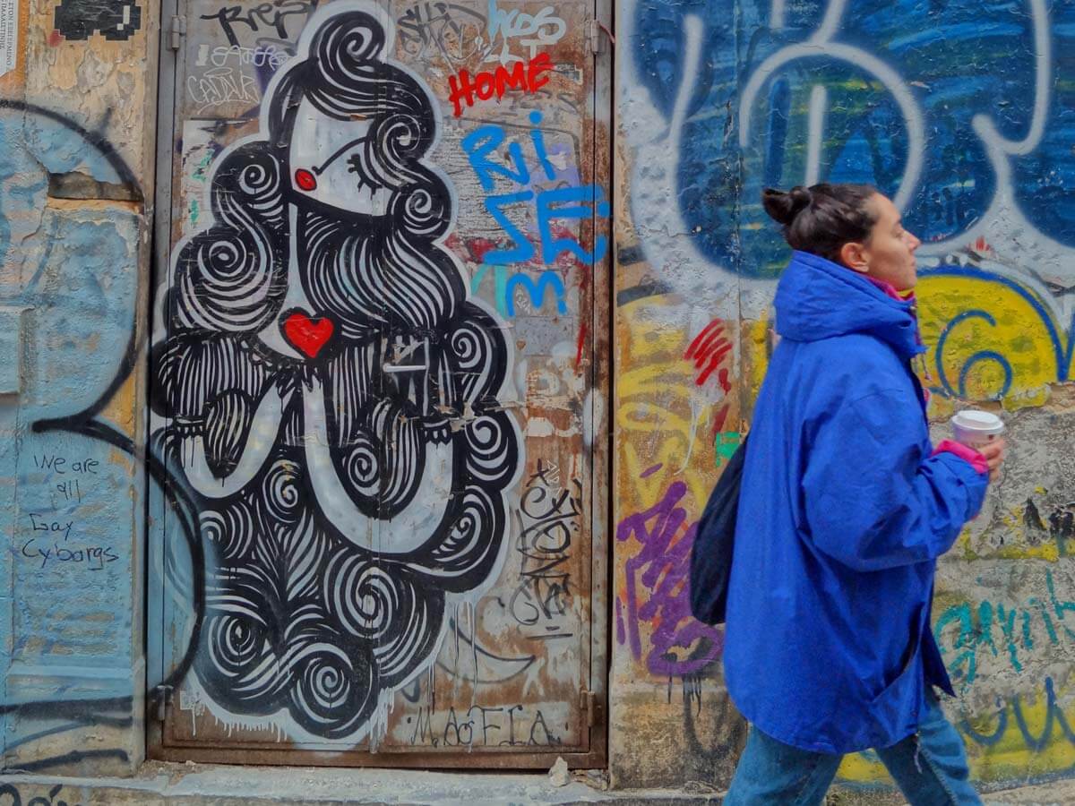 Photo credit: @Greek TravelTellers Mural by street artist Sonke