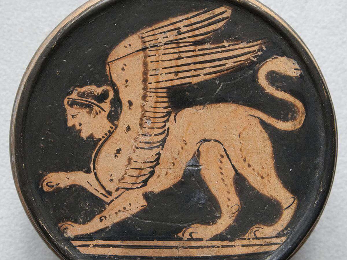 BnF Museum, via Wikimedia Commons Attic red-figure pyxis with Sphinx