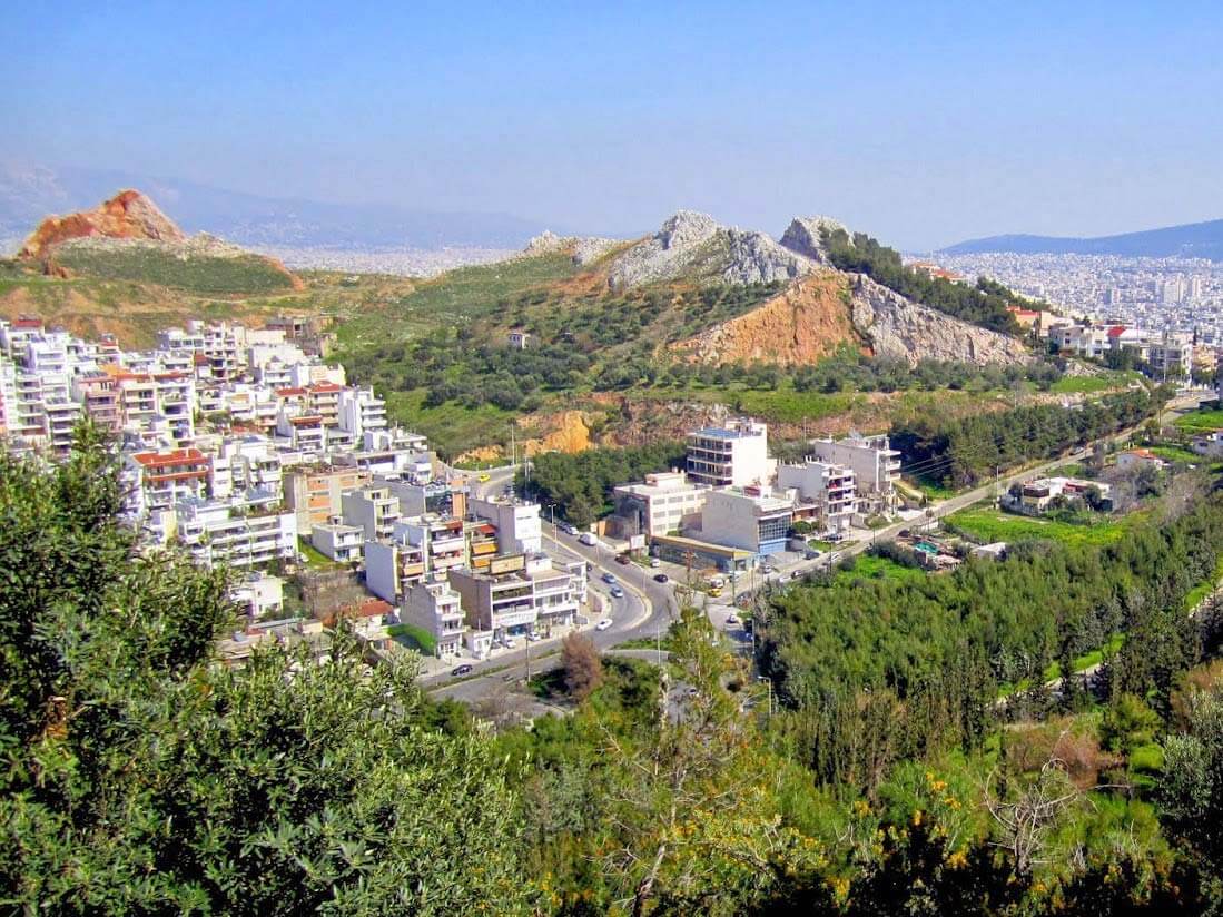 A few km outside Athens center Tourkovounia Hill